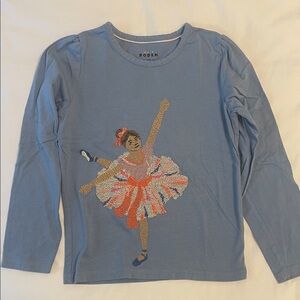 Boden Blue Ballerina Long-Sleeve Shirt